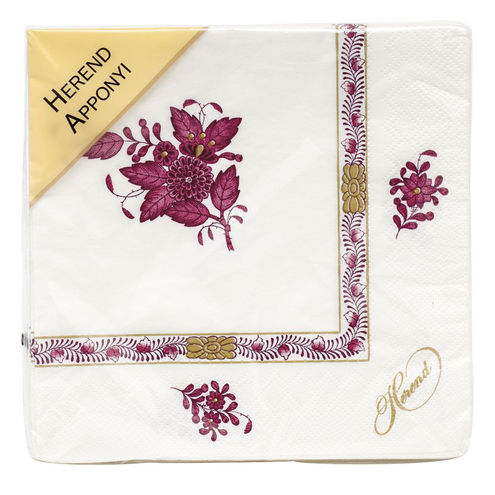 Herend Chinese Bouquet Raspberry Napkins