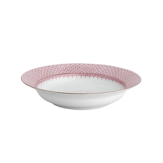Mottahedeh Pink Lace Rim Soup Plate