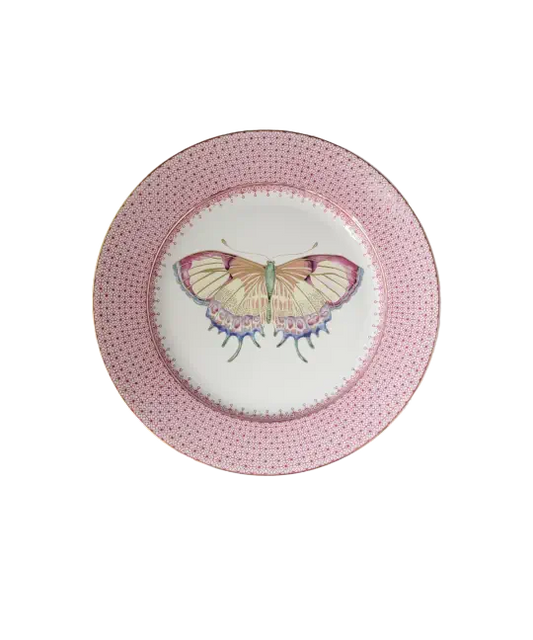 Mottahedeh Pink Lace Dessert Butterfly Plate