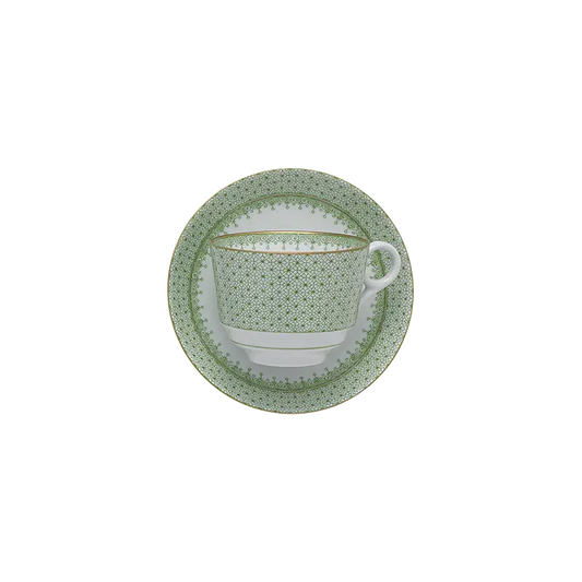 Mottahedeh Apple Green Lace Cup and Saucer