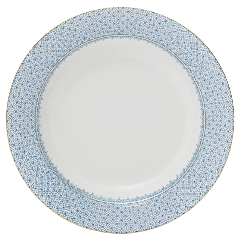 Mottahedeh Cornflower Lace Rim Soup Plate