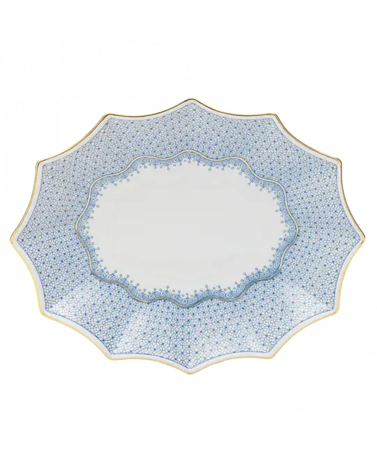 Mottahedeh Cornflower Blue Lace Large Fluted Tray