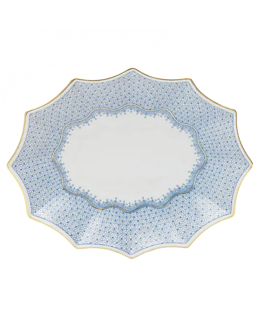 Mottahedeh Cornflower Blue Lace Large Fluted Tray