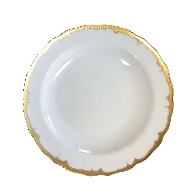 Mottahedeh Chelsea Feather Gold Dessert Plate