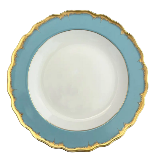 Mottahedeh Chelsea Feather Turquoise Dinner Plate