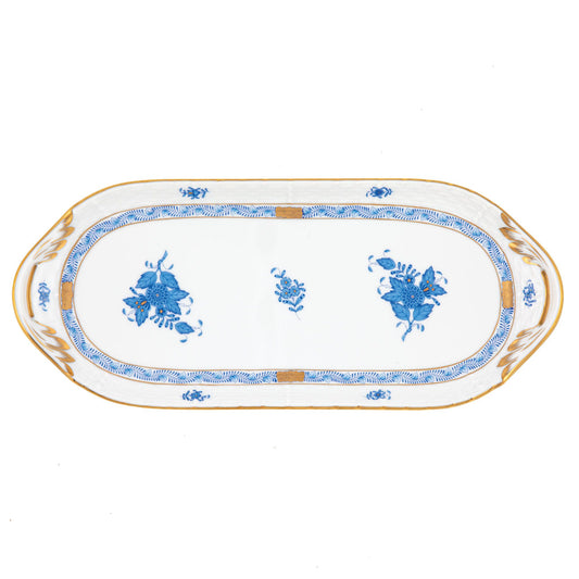 Herend Chinese Bouquet Blue Sandwich Tray