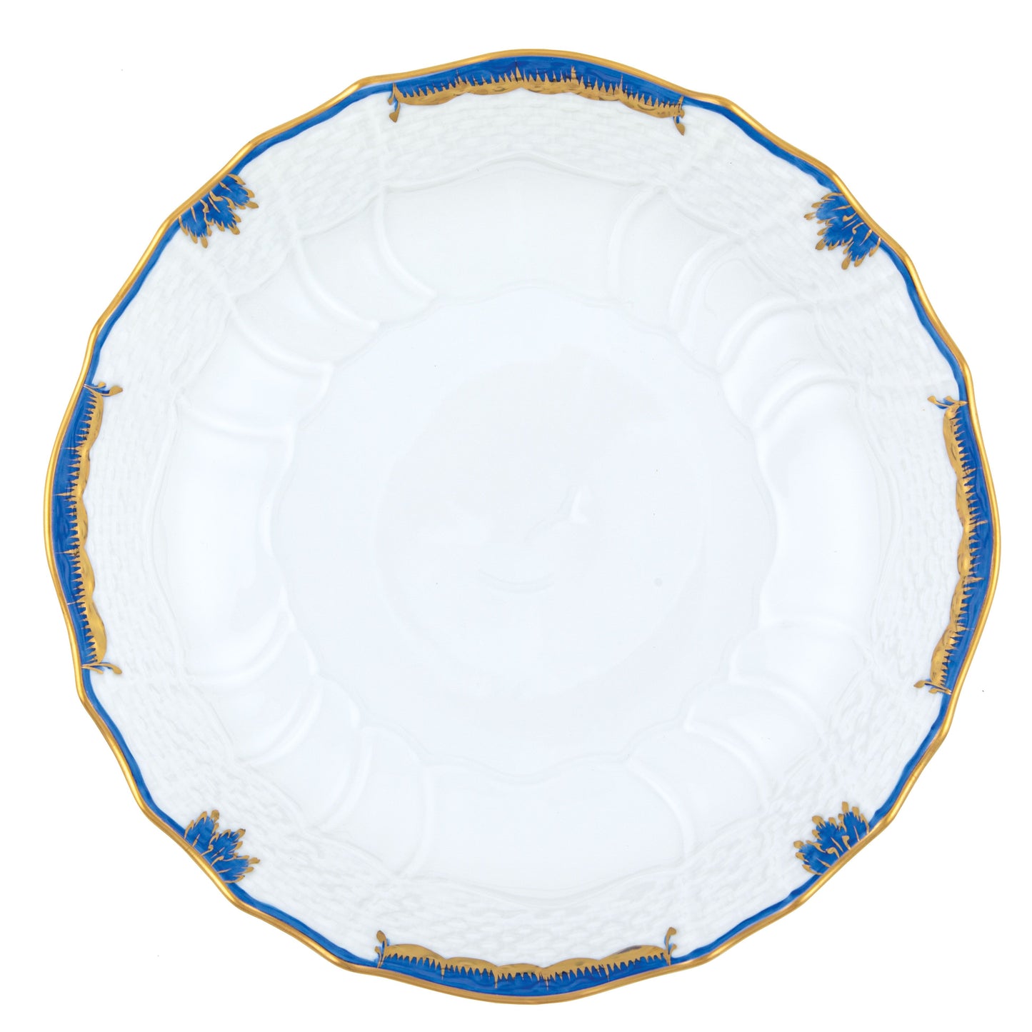 Herend Princess Victoria Blue Scallop Dinner Bowl