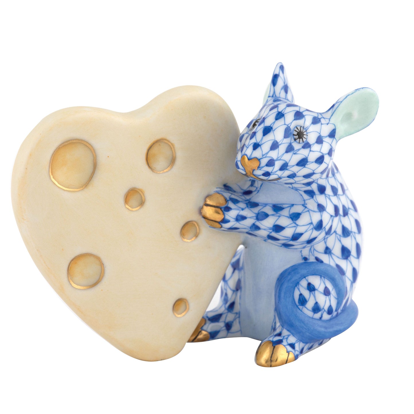 Herend Mouse with Cheese Sapphire