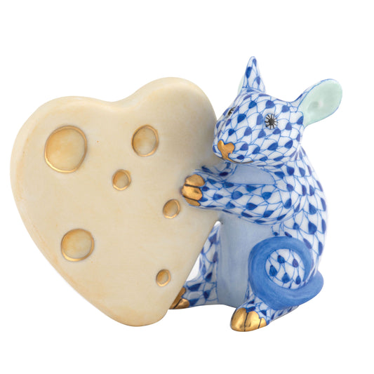 Herend Mouse with Cheese Sapphire