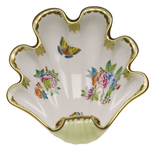 Herend Queen Victoria Green Shell Dish