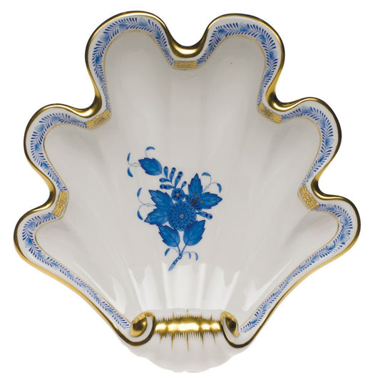 Herend Chinese Bouquet Blue Large Shell Dish