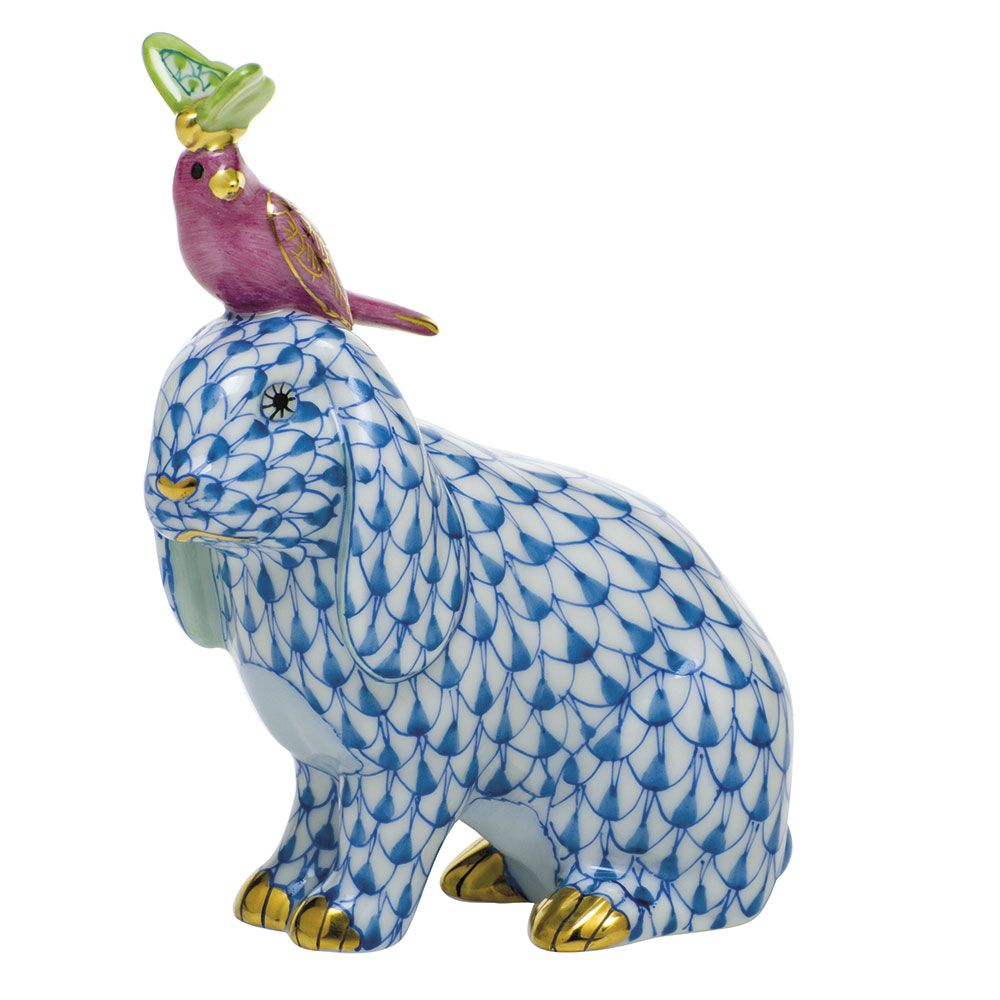 Herend Animal Trio - Blue, Pink and Lime