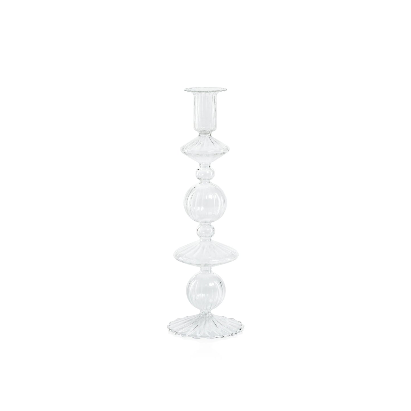 Lucerna Glass Taper Holder Clear - 10.75 inches
