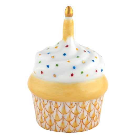 Herend Cupcake with Candle Butterscotch