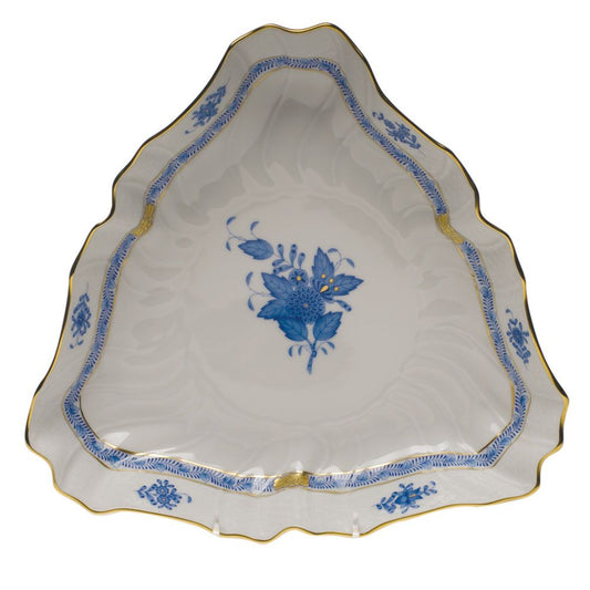 Herend Chinese Bouquet Blue Triangle Dish