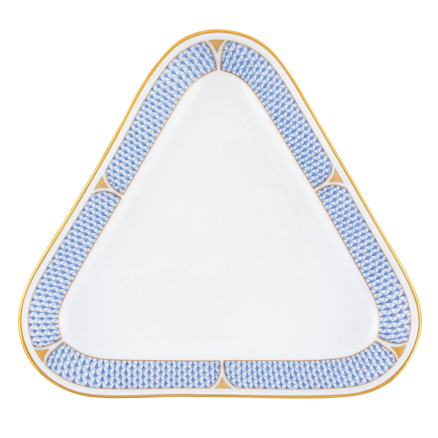 Herend Art Deco Blue Triangle Dish