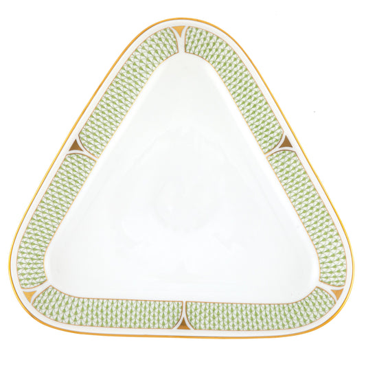 Herend Art Deco Green Triangle Dish
