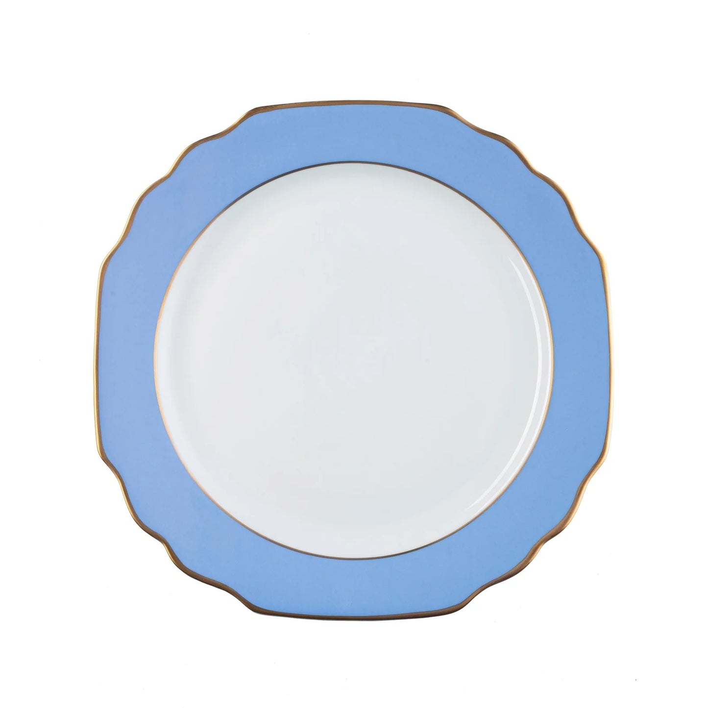 Pickard Georgian Colorsheen Ultra White Dinner Plate Blue & Gold