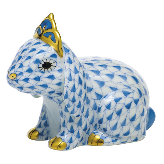Herend Bunny with Tiara Blue