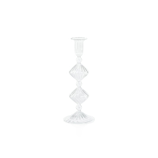 Candeliere Glass Taper Holder Clear - 10 inches