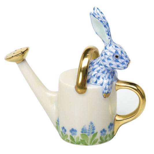 Herend Watering Can Bunny Blue