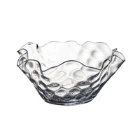 Glass Wavy Top Dimpled Bowl Small