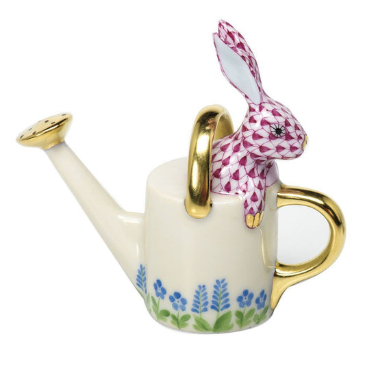 Herend Watering Can Bunny Raspberry