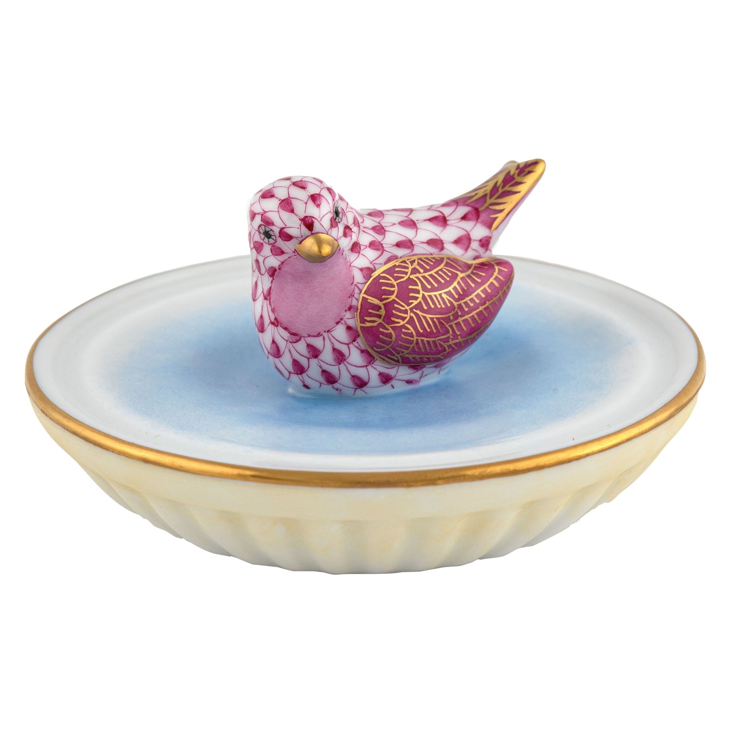 Herend Bird Bath Raspberry