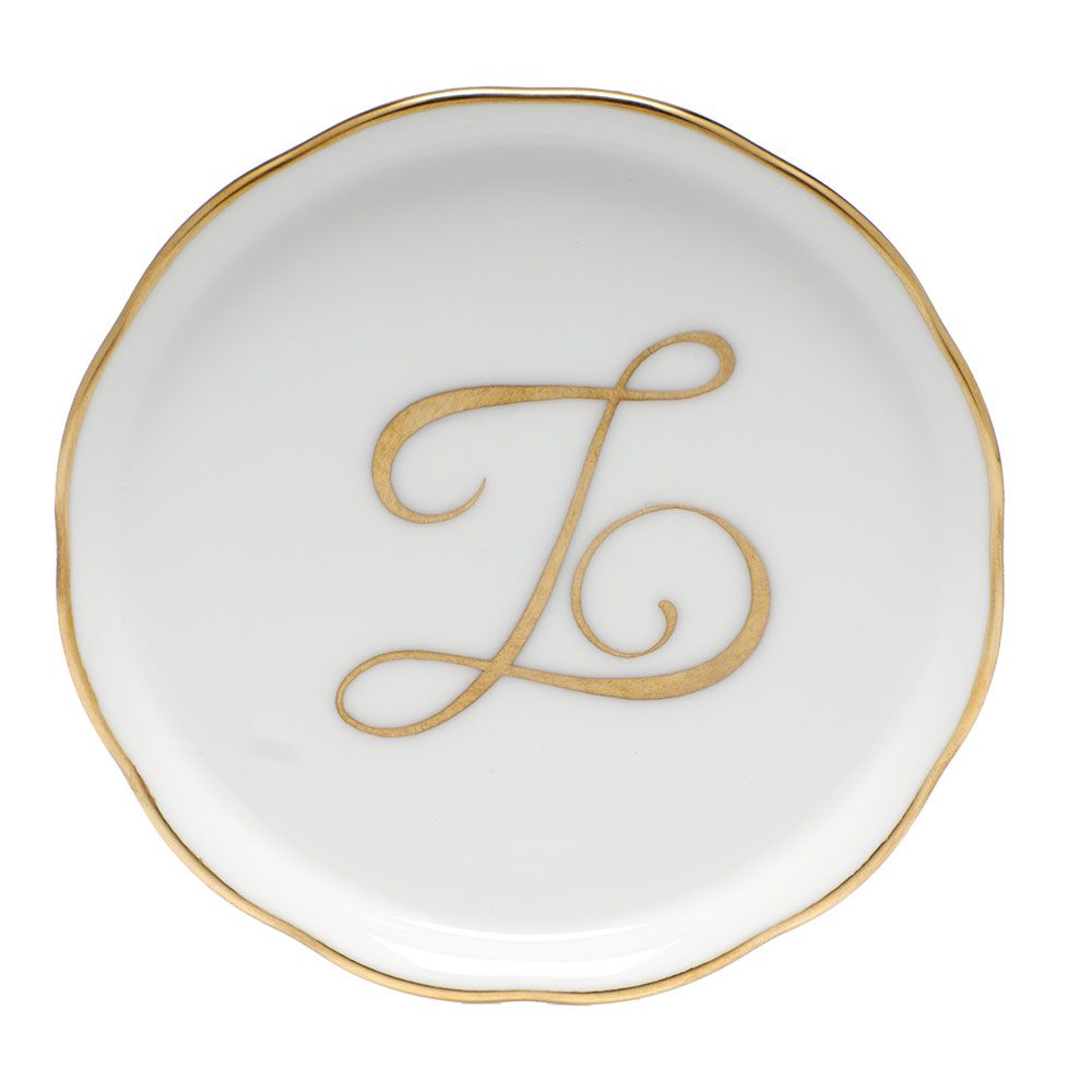 Herend Golden Edge Coaster Monogram Z