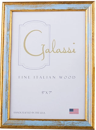 F. G. Galassi 100 Series Italian Wood 5 x 7 Frame | Gold & Blue