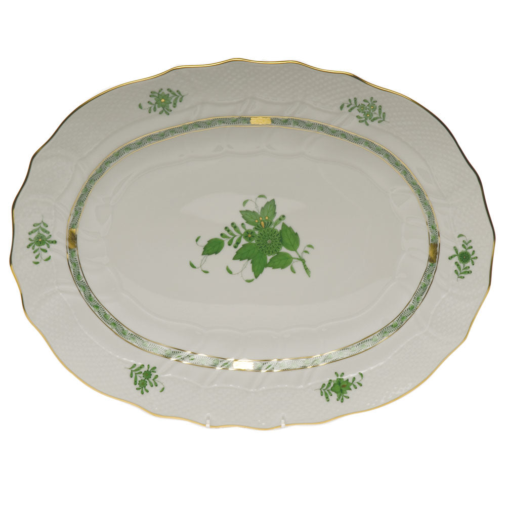 Herend China Chinese Bouquet Oval Platter - Green