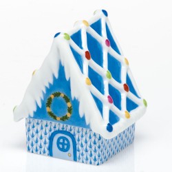 Herend Figurines Gingerbread House Blue