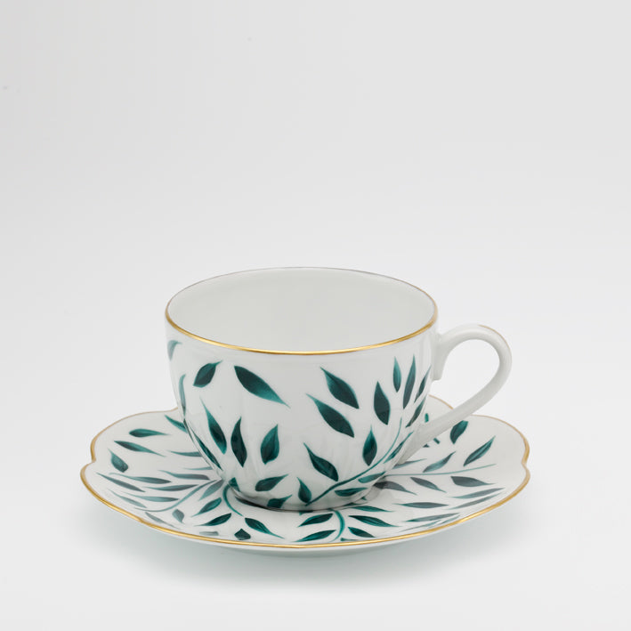 Royal Limoges Olivier Green Tea Cup &  Tea Saucer