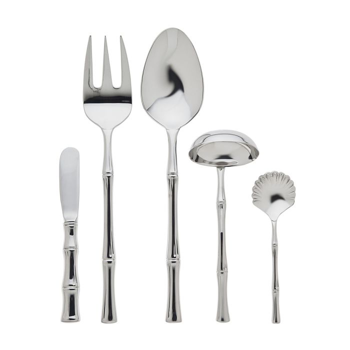 Stainless Steel Bamboo 5 pc. Hostess Set