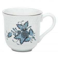 Herend Chinese Bouquet Turquoise & Platinum Mug