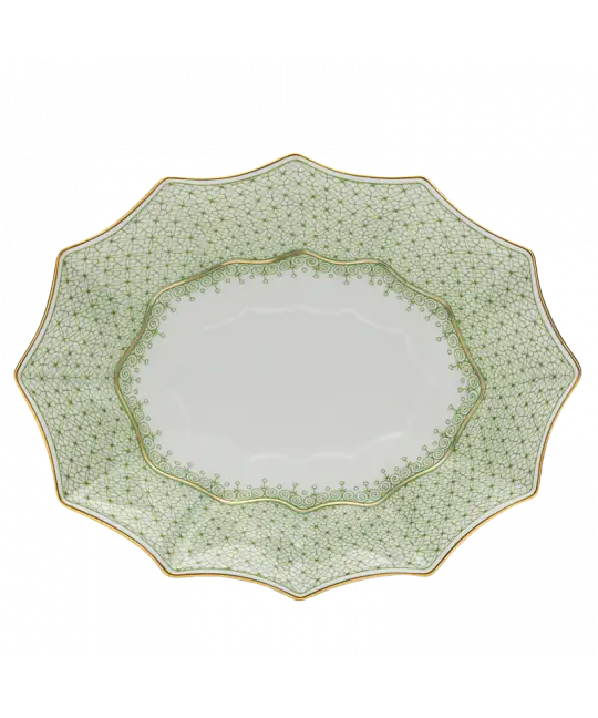 Mottahedeh Apple Green Lace Large Fluted Tray