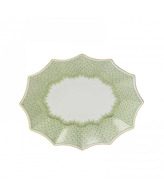 Mottahedeh Apple Green Lace Medium Fluted tray
