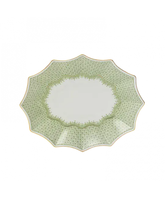 Mottahedeh Apple Green Lace Medium Fluted tray