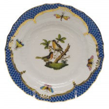 Herend rothschild bird blue border bread and butter plate-motif 08
