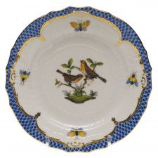 Herend rothschild bird blue border bread and butter plate-motif 09