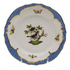 Herend rothschild bird blue border bread and butter plate - motif 01