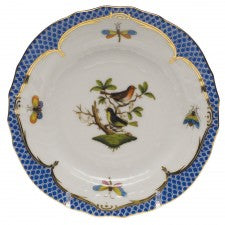 Herend rothschild bird blue border bread and butter plate-motif 03
