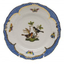 Herend rothschild bird blue border bread and butter plate-motif 05