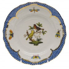 Herend rothschild bird blue border bread and butter plate -motif 06