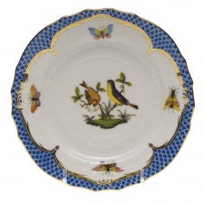 Herend rothschild bird blue border bread and butter plate-motif 07