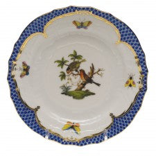 Herend rothschild bird blue border bread and butter plate-motif 10