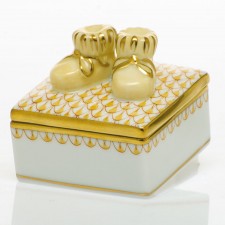 Herend Baby Bootie Box - Butterscotch