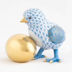 Herend Baby Chick with Egg - Blue