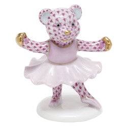 Herend Figurines Ballerina Bear Pink