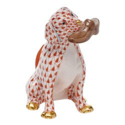 Herend Figurines Bella  Dog With Shoe Rust